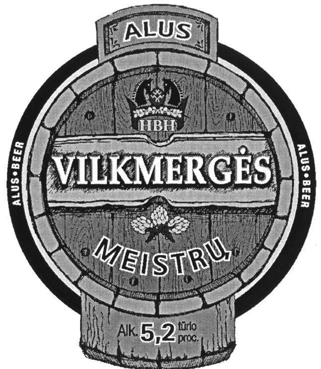Prekės ženklas: VILKMERGĖS ALUS HBH MEISTRŲ ALUS BEER